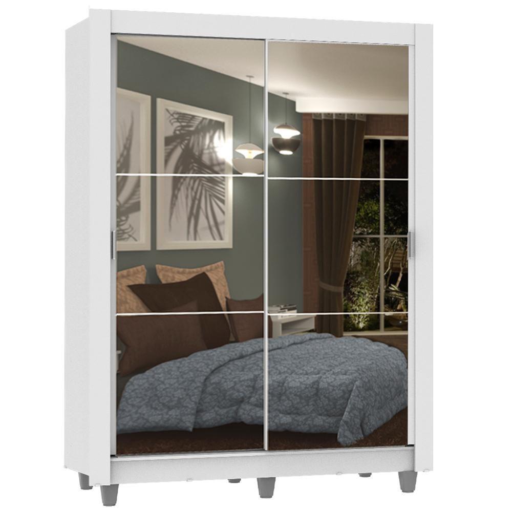 Guarda-Roupa Dallas 2 Portas Correr 2 Espelhos Branco Madesa - 2