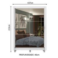 Guarda-Roupa Dallas 2 Portas Correr 2 Espelhos Branco Madesa