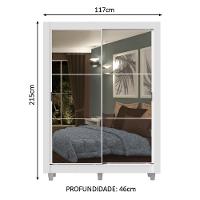 Guarda-Roupa Dallas 2 Portas Correr 2 Espelhos Branco Madesa - 9