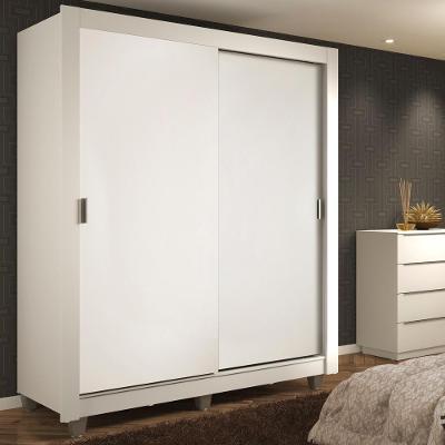 Guarda Roupa Solteiro Dallas 2 Portas de Correr 2 Gavetas Branco Madesa