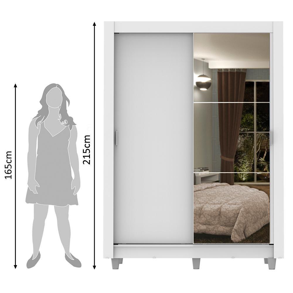 Guarda-Roupa Dallas Plus 2 Portas Correr 1 Espelho Madesa - 4