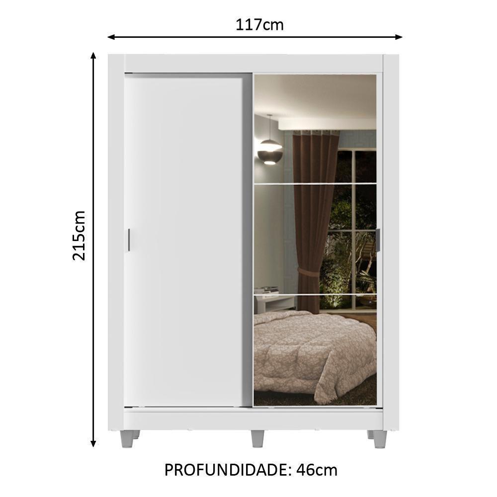 Guarda-Roupa Dallas Plus 2 Portas Correr 1 Espelho Madesa - 9