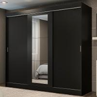Guarda-roupa Casal Kansas 3 Portas de Correr com Espelho 3 Gavetas Madesa - 7