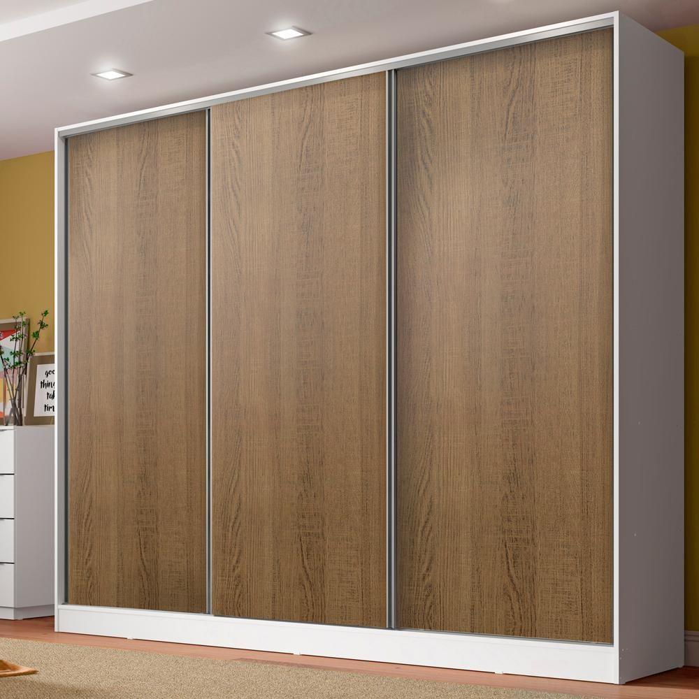 Guarda-Roupa Casal Royale MDF 3 Portas Correr Rustic Madesa - 1