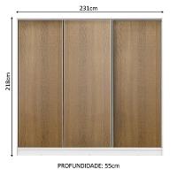 Guarda-Roupa Casal Royale MDF 3 Portas Correr Rustic Madesa - 10
