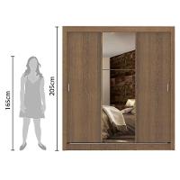 Guarda-Roupa Lyon Plus 3 Portas 1 Espelho Rustic Madesa - 9