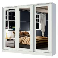 Guarda-roupa Casal Eros 3 Portas de Correr de Espelho Madesa - 2