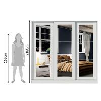 Guarda-roupa Casal Eros 3 Portas de Correr de Espelho Madesa - 7