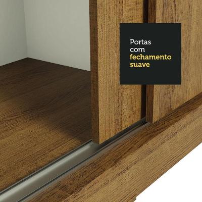 Guarda Roupa Casal Austin 4 Portas de Correr 3 Gavetas Rustic Rustic Madesa