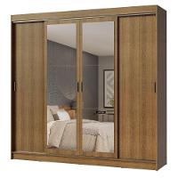 Guarda-roupa Casal Madesa Austin 4 Portas De Correr Com Espelhos 3 Gavetas - Rustic Rustic - 3