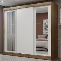 Guarda-roupa 3 Portas de Correr Espelhos 3 Gavetas Madesa - 1