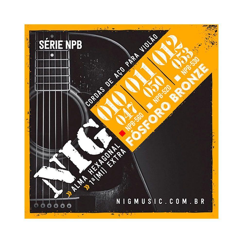 Encordoamento Nig P/ Violão Aço Nig Npb560 .010/.047 Fósforo Bronze - Ec0242 - 1