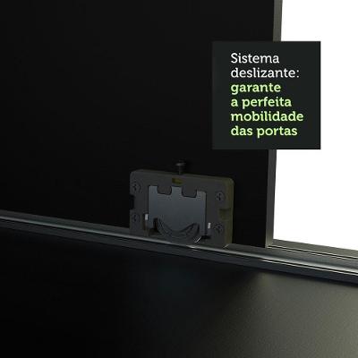 Guarda Roupa Casal Austin 4 Portas de Correr 3 Gavetas Preto Madesa