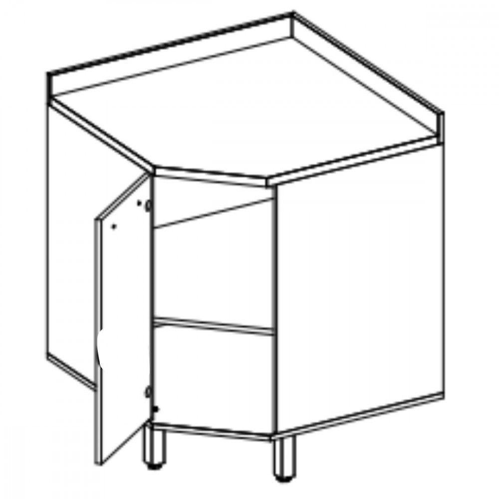 Balcão Canto Diagonal Com Tampo 1 Porta Luciane Isis Avela/mocca - 3