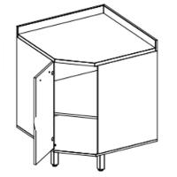 Balcão Canto Diagonal Com Tampo 1 Porta Luciane Isis Avela/mocca - 3