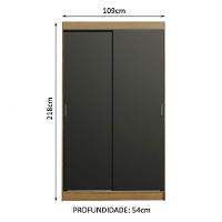 Guarda-roupa Solteiro 2 Portas de Correr 2 Gavetas Madesa - 5