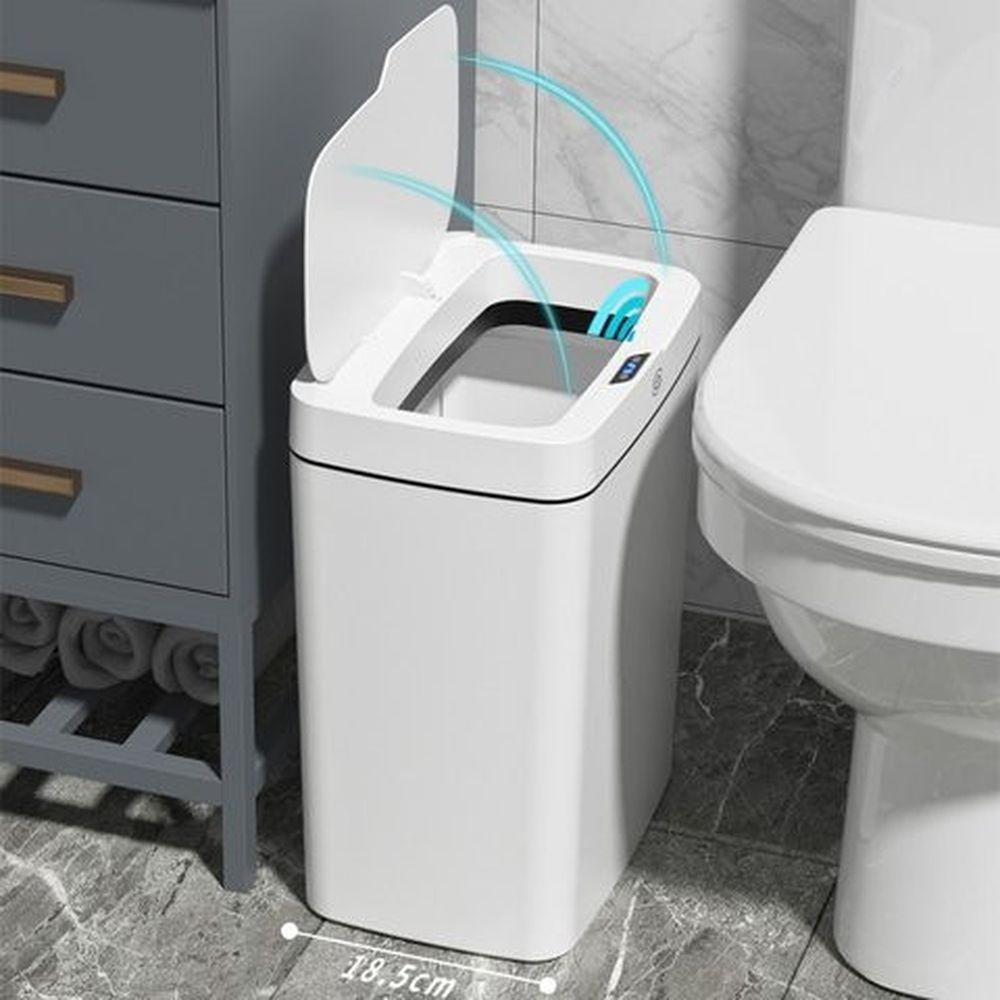 Lixeira Automática Retangular 14 Lts Usb Com Sensor Branca - 3