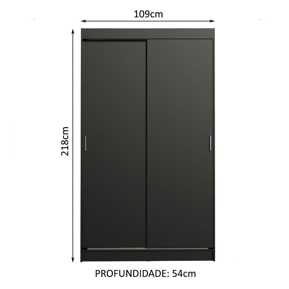 Guarda-roupa Solteiro 2 Portas de Correr 2 Gavetas Madesa - 4