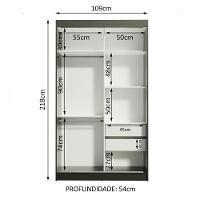 Guarda-roupa Solteiro 2 Portas de Correr 2 Gavetas Madesa - 7