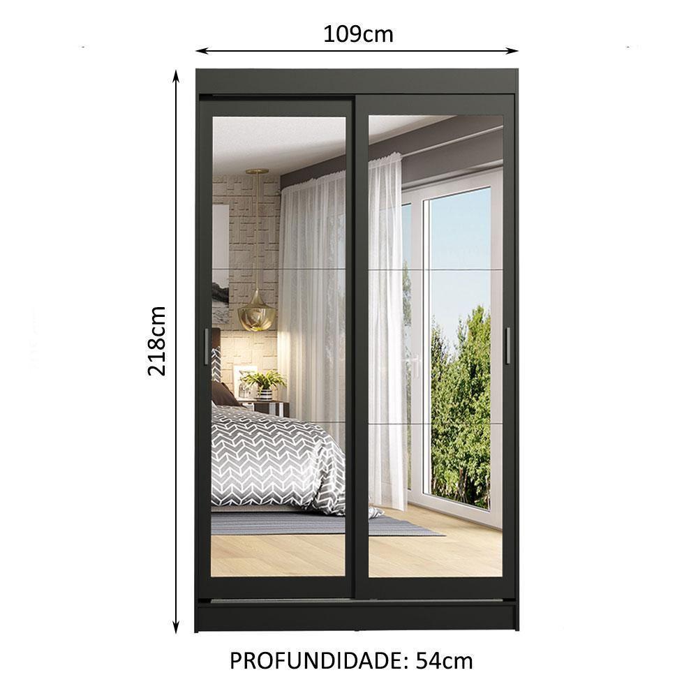 Guarda-roupa Solteiro 2 Portas de Correr 2 Gavetas Madesa - 4