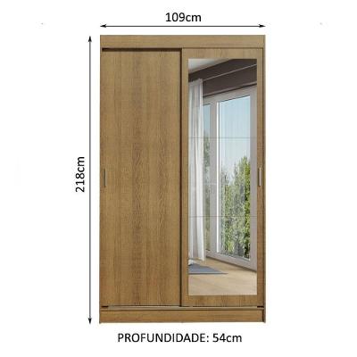 Guarda Roupa Solteiro Tokio 2 Portas de Correr 2 Gavetas Rustic Madesa