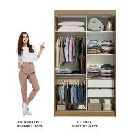 Guarda-roupa Solteiro 2 Portas de Correr 2 Gavetas Madesa - 5