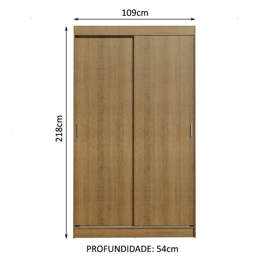 Guarda-roupa Solteiro 2 Portas de Correr 2 Gavetas Madesa - 4