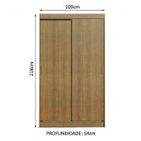 Guarda-roupa Solteiro 2 Portas de Correr 2 Gavetas Madesa - 7