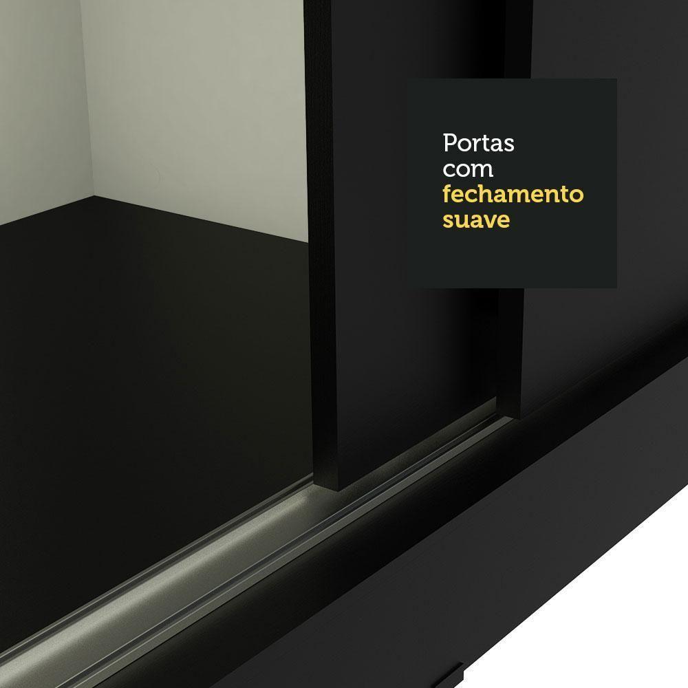 Guarda-roupa Solteiro Madesa Tokio 2 Portas De Correr Com Espelho 2 Gavetas Preto - 8