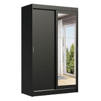 Guarda-roupa Solteiro Madesa Tokio 2 Portas De Correr Com Espelho 2 Gavetas Preto - 5