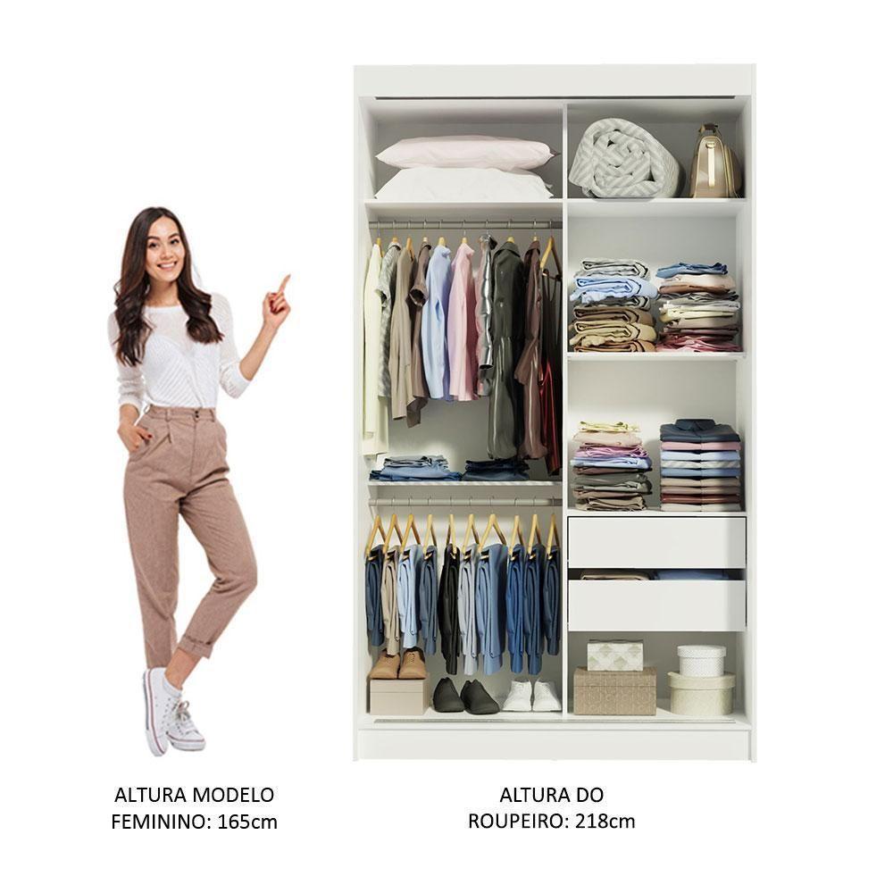 Guarda-roupa Solteiro 2 Portas de Correr 2 Gavetas Madesa - 7