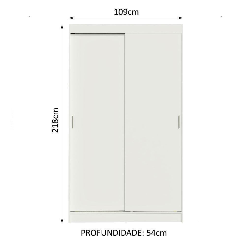 Guarda-roupa Solteiro 2 Portas de Correr 2 Gavetas Madesa - 8