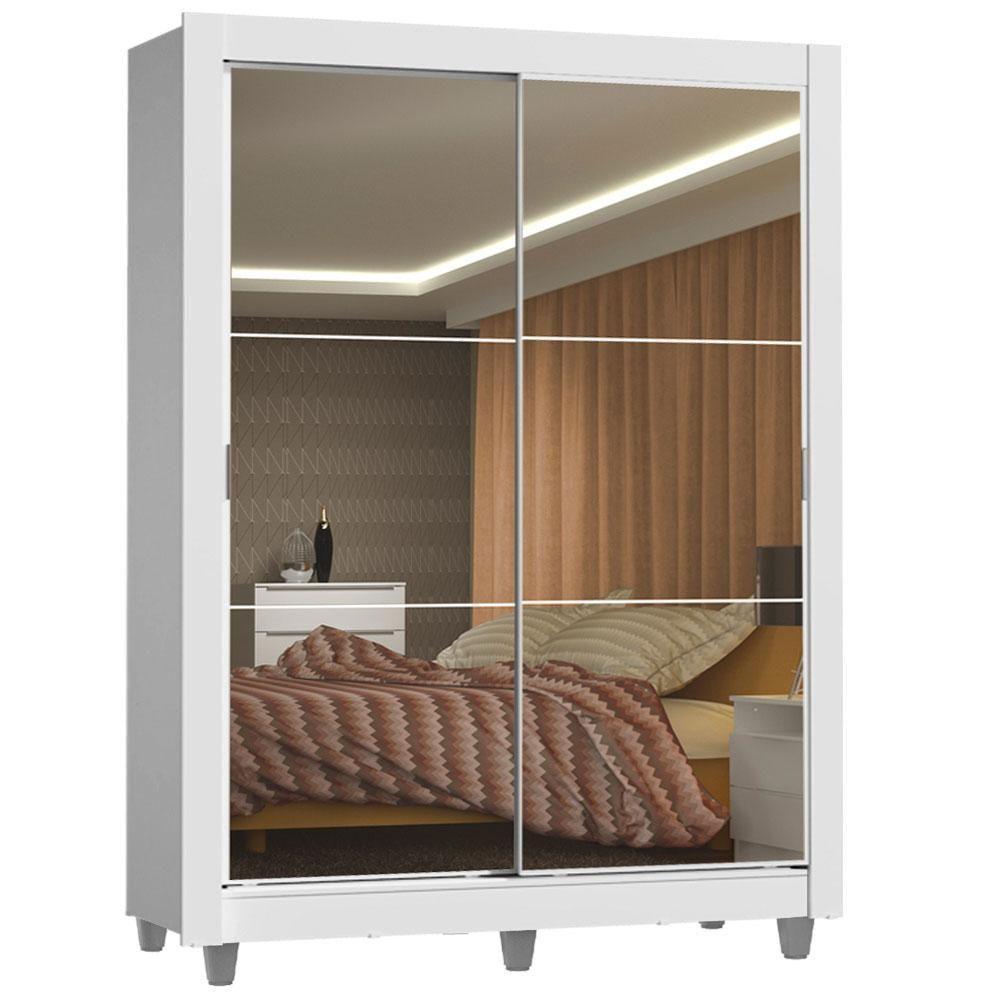 Guarda-roupa Solteiro Madesa Denver 2 Portas Correr Espelho - 9