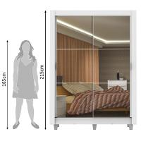 Guarda-roupa Solteiro Madesa Denver 2 Portas Correr Espelho - 12