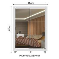 Guarda-roupa Solteiro Madesa Denver 2 Portas Correr Espelho - 7