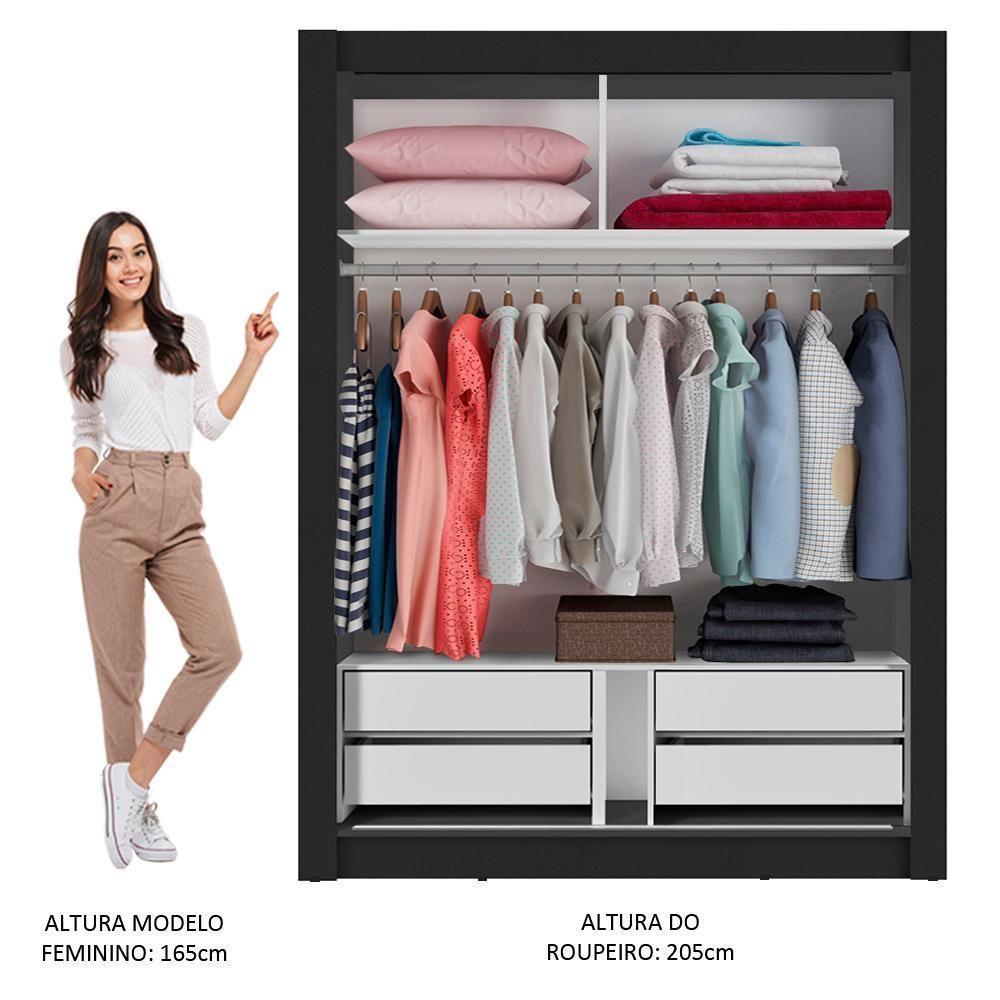 Guarda-roupa Solteiro Dallas Plus 2 Portas de Correr Madesa - 9