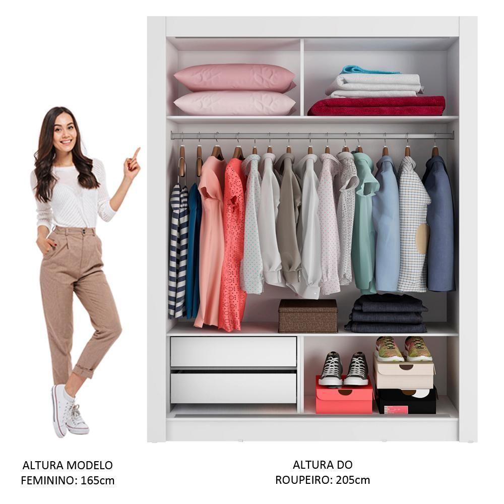 Guarda-roupa Solteiro Dallas 2 Portas Correr Espelho Madesa - 9