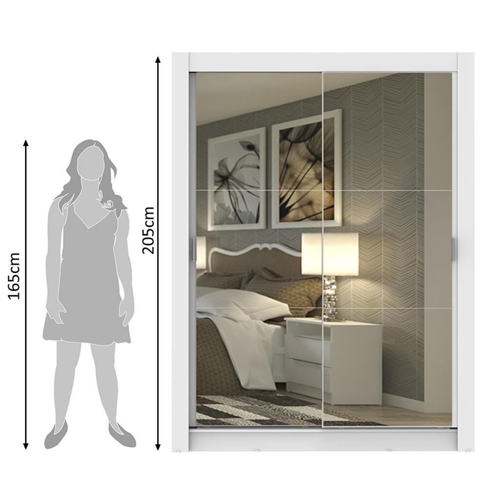 Guarda-roupa Solteiro Dallas 2 Portas Correr Espelho Madesa - 7