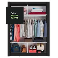 Guarda-roupa Solteiro Denver 2 Portas Correr Espelho Madesa - 10