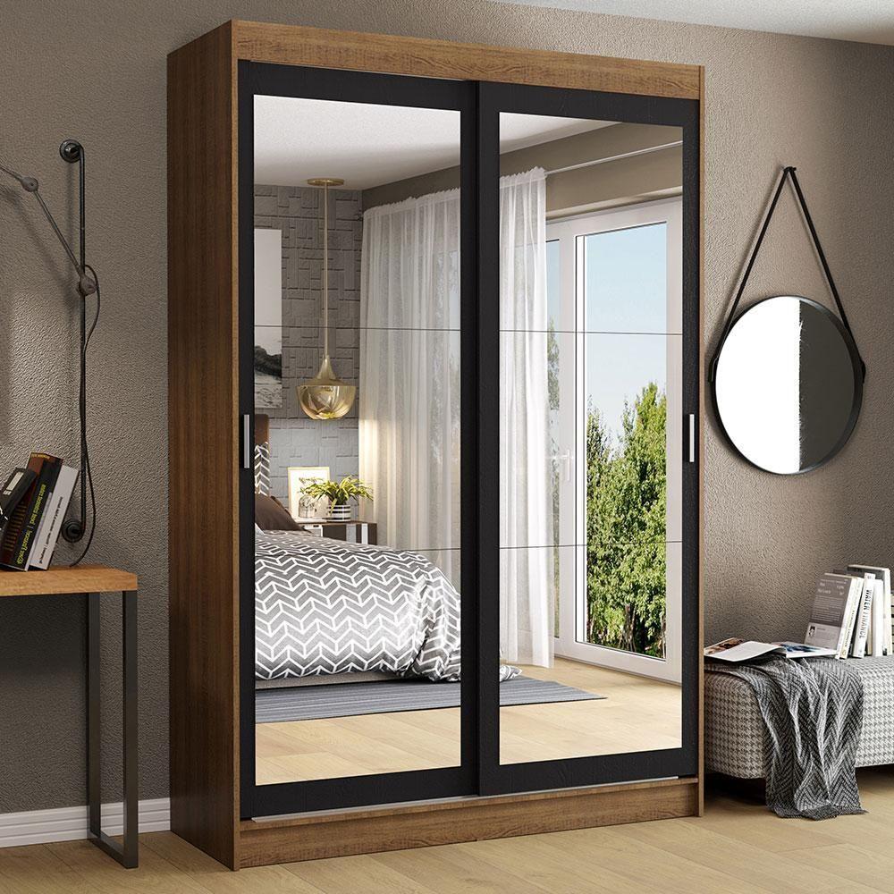 Guarda-roupa Tokio 2 Portas Correr Espelho 2 Gavetas Madesa - 1