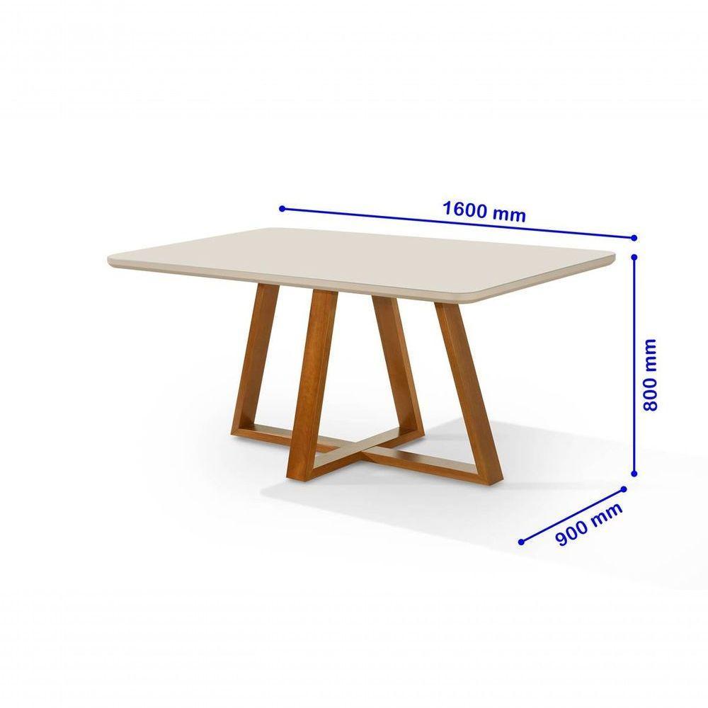 Mesa De Jantar Bela 160x90cm Tampo Vidro/mdf - 2