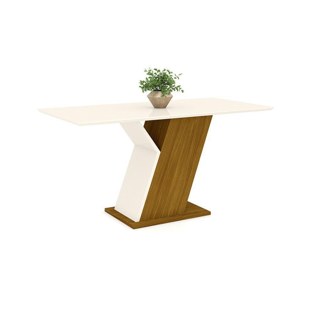 Mesa De Jantar Com 06 Cadeiras Mdf 160cm Off White E Linho - 10