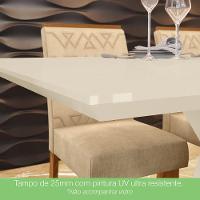 Mesa De Jantar Com 06 Cadeiras Mdf 160cm Off White E Linho - 7