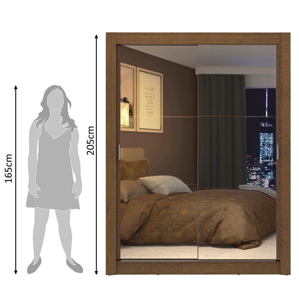 Guarda-roupa Solteiro Denver 2 Portas Correr Espelho Madesa - 9