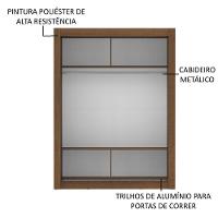 Guarda-roupa Solteiro Denver 2 Portas Correr Espelho Madesa - 7