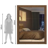 Guarda-roupa Solteiro Denver 2 Portas Correr Espelho Madesa - 9