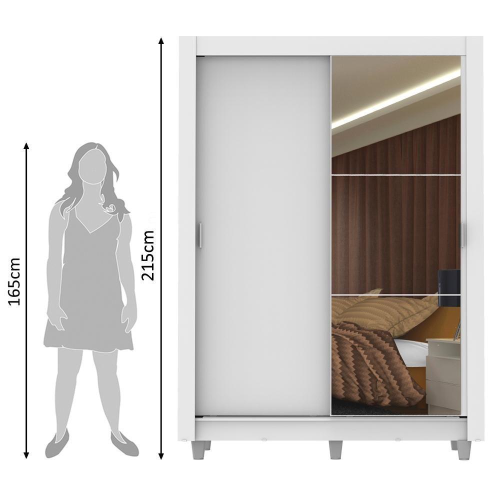 Guarda-roupa Solteiro Madesa Denver 2 Portas Correr Espelho - 9