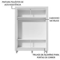 Guarda-roupa Solteiro Madesa Denver 2 Portas Correr Espelho - 5