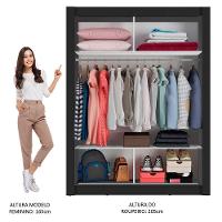 Guarda-roupa Solteiro Denver 2 Portas Correr Espelho Madesa - 8