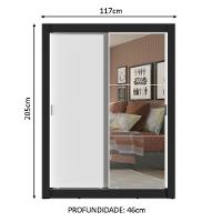 Guarda-roupa Solteiro Denver 2 Portas Correr Espelho Madesa - 10